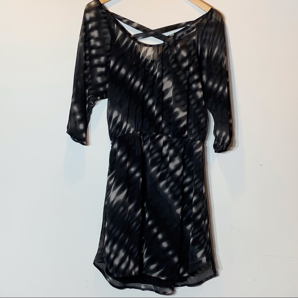 EUC‎ Express Black Gray and White layered dress